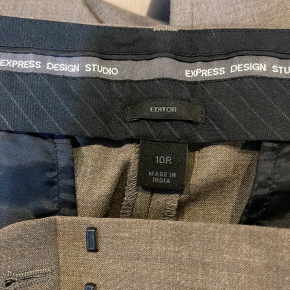 Express Design Studio Women’s Editor Wide Lev Dress Pants Light Brown Taupe 10 - Picture 6 of 10